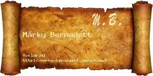 Márky Bernadett névjegykártya